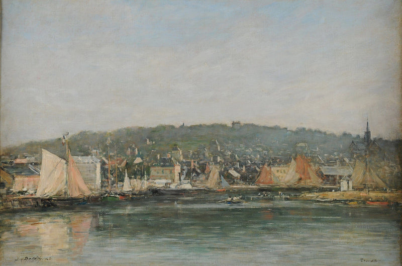 Le Port De Trouville Le Matin by Eugene Boudin