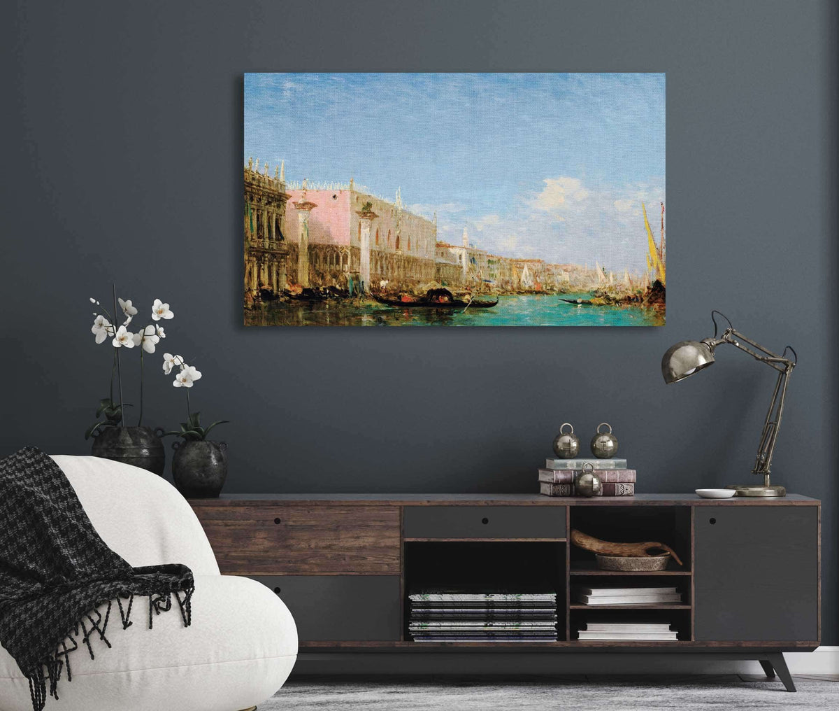 Le Quai Des Esclaves Venise by Felix Ziem