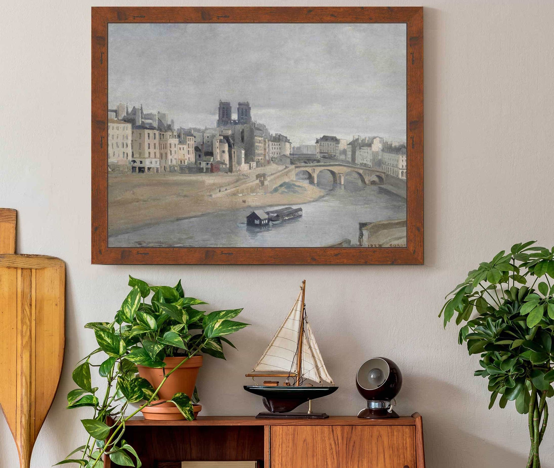 Le Quai Des Orfevres Et Le Pont Saint Michel by Jean Baptiste Camille Corot