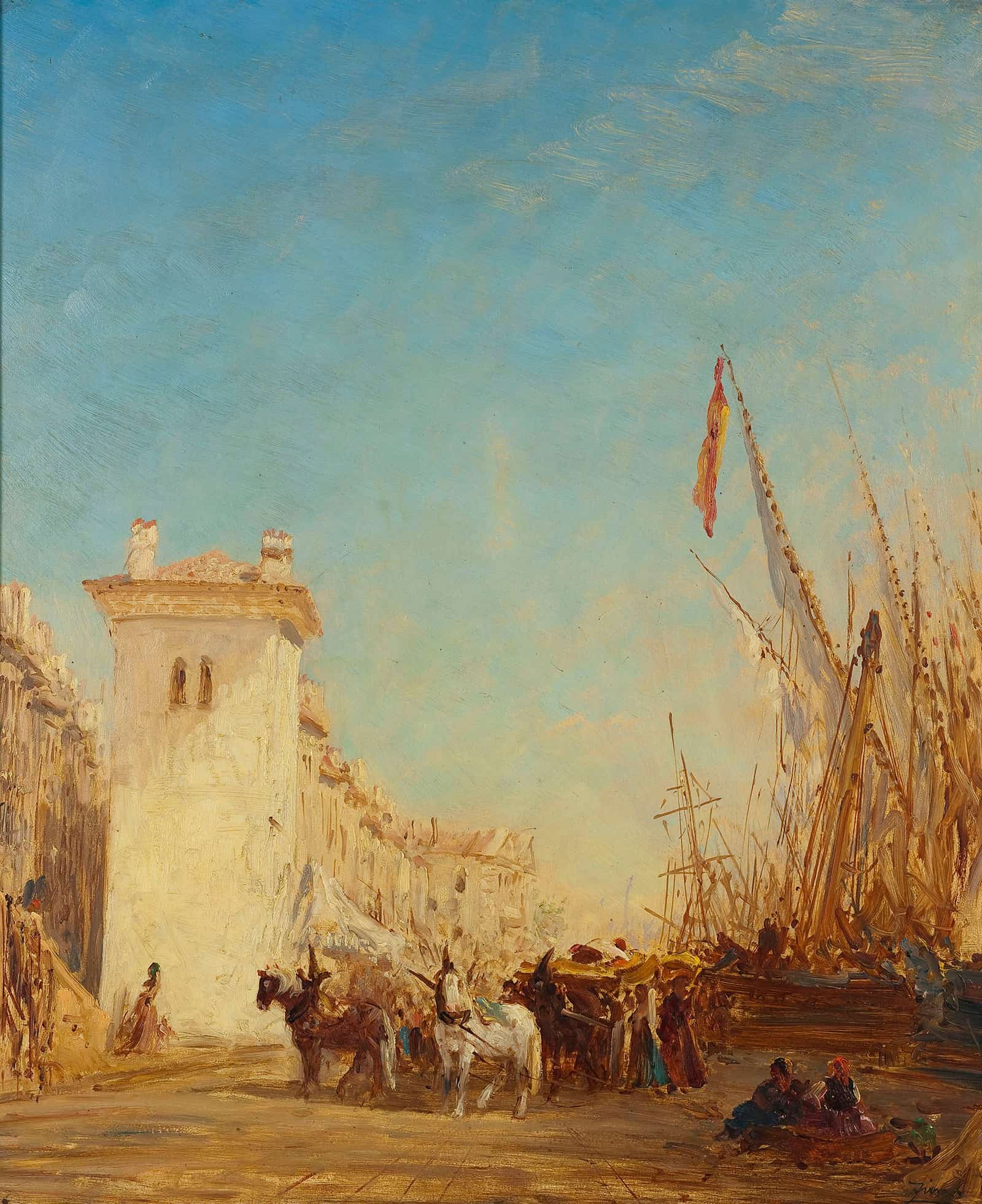 Le Quai Saint Jean A Marseille by Felix Ziem