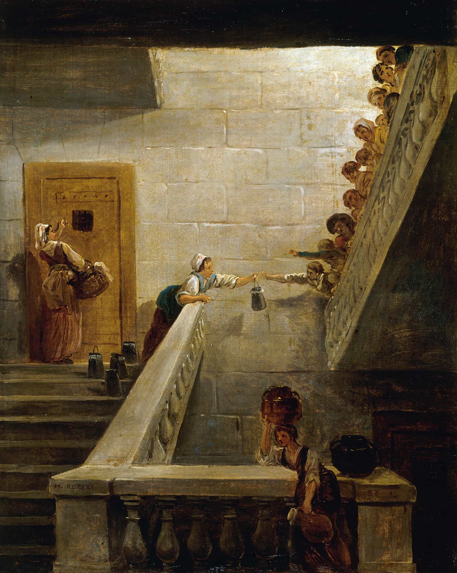 Le Ravitaillement Des Prisonniers A La Prison De Saint Lazare by Hubert Robert