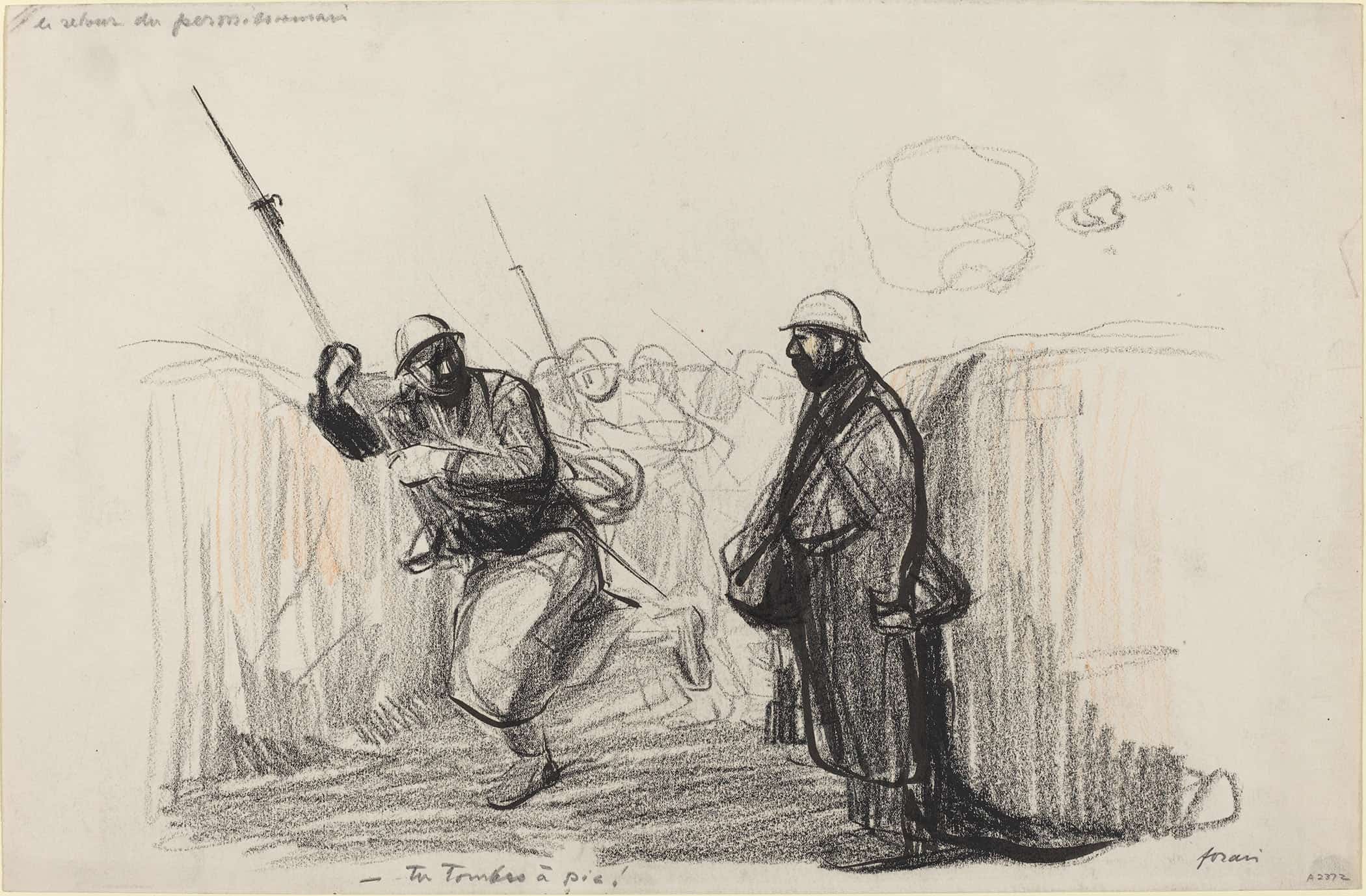 Le Retour Du Permissionnaire Tu Tombes A Pie by Jean Louis Forain