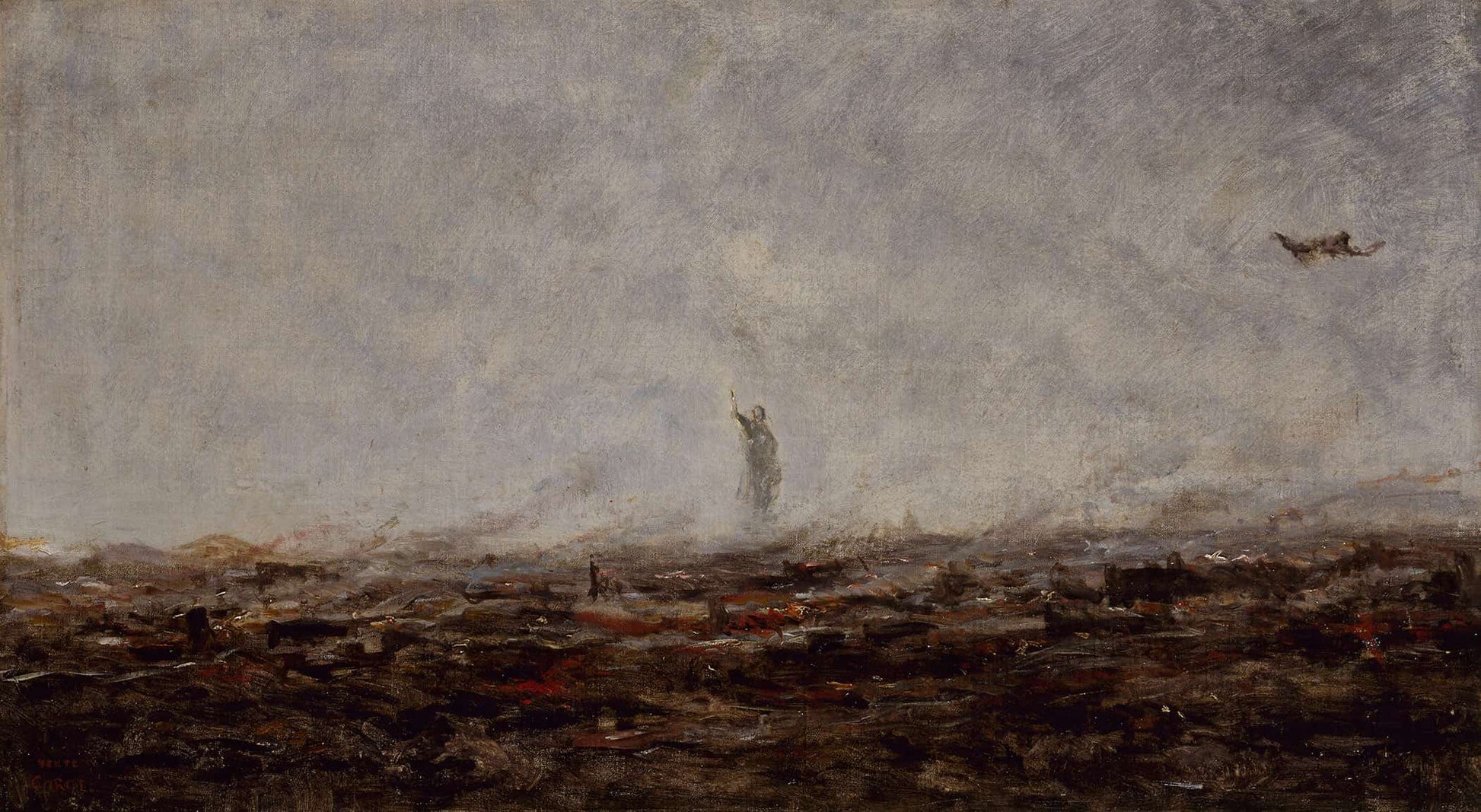 Le Reve Paris Incendie Septembre by Jean Baptiste Camille Corot