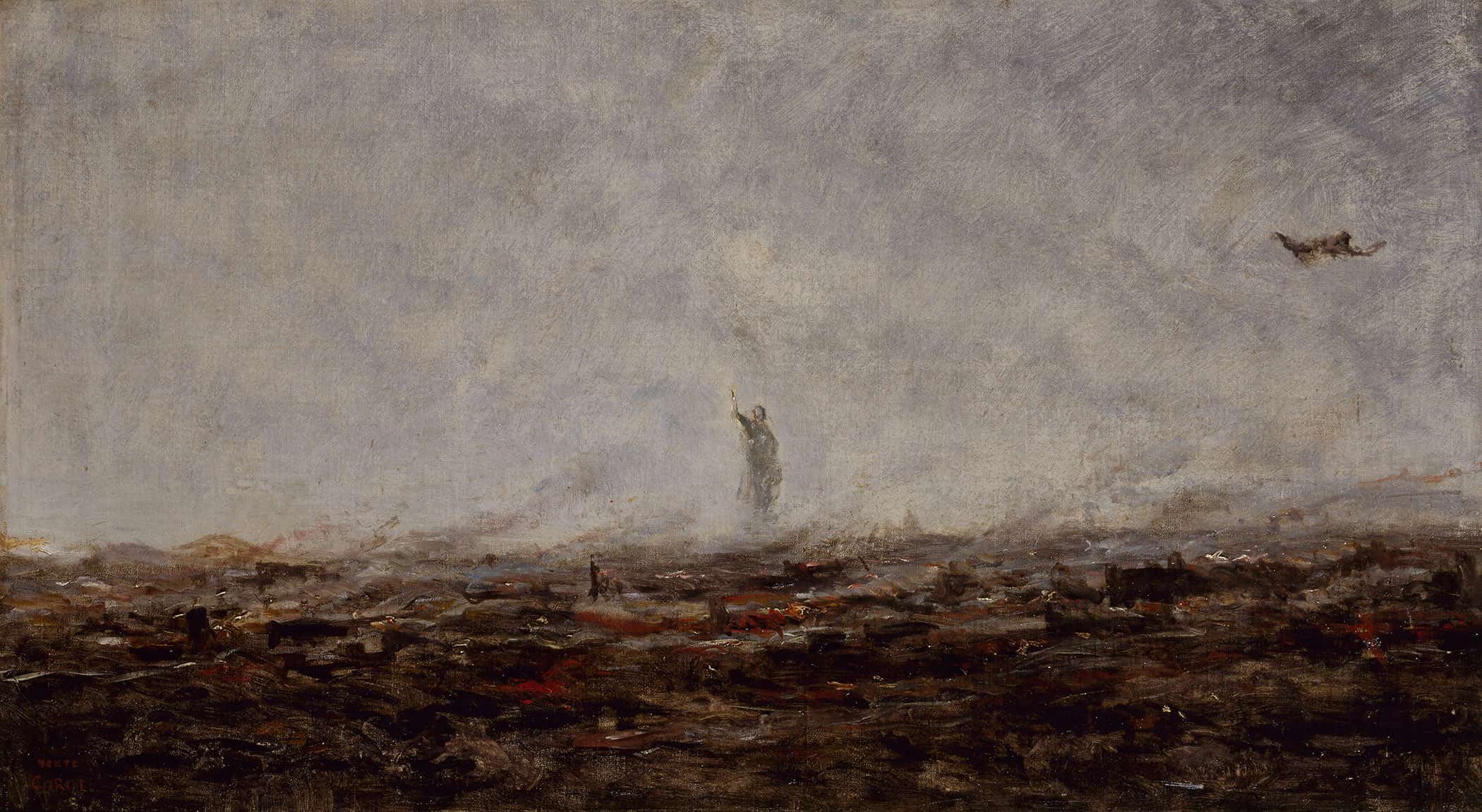 Le Reve Paris Incendie Septembre by Jean Baptiste Camille Corot