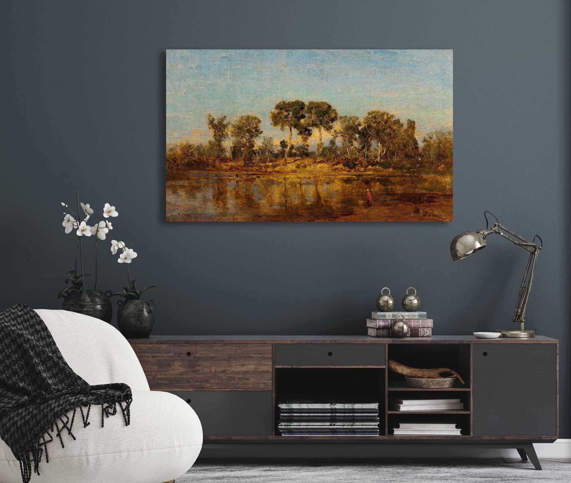 Le Rhone Entre Arles Et Avignon by Felix Ziem