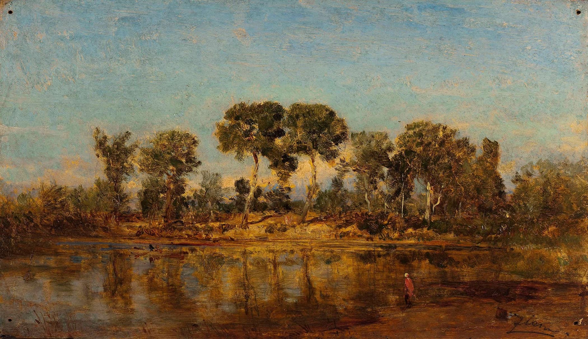 Le Rhone Entre Arles Et Avignon by Felix Ziem
