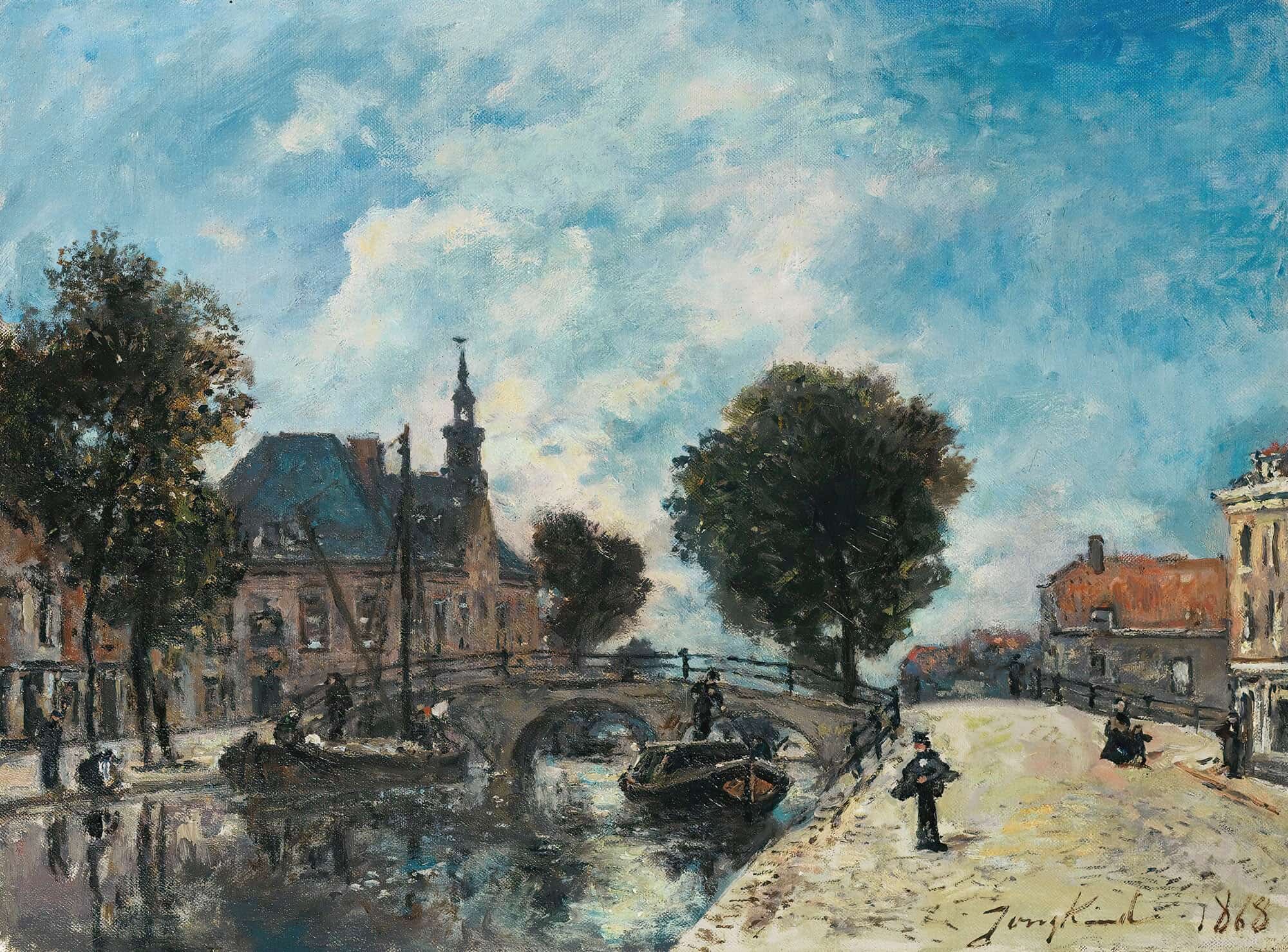 Le Spui A La Haye by Johan Barthold Jongkind