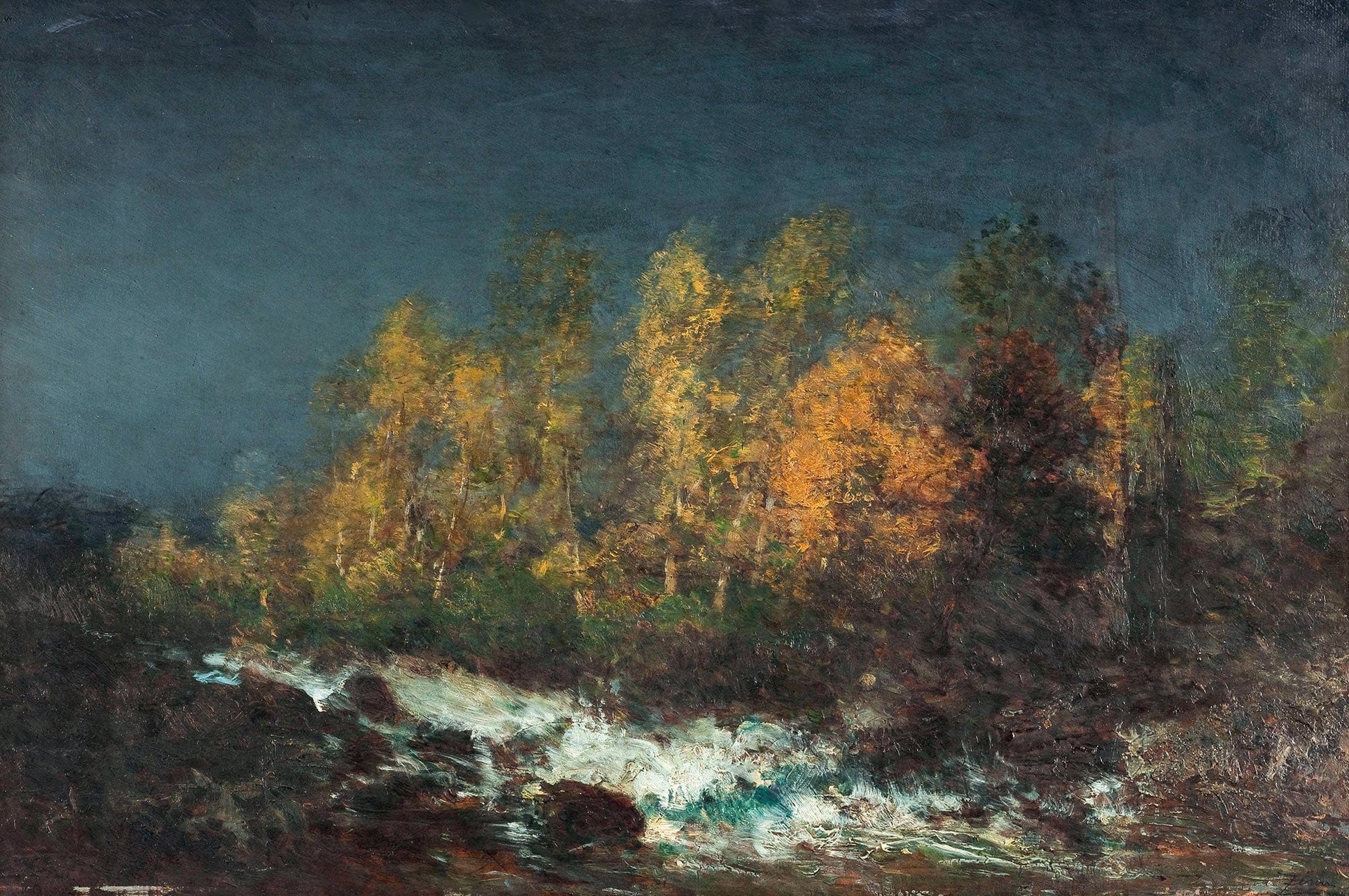 Le Torrent Environs De Clermont Ferrand by Felix Ziem