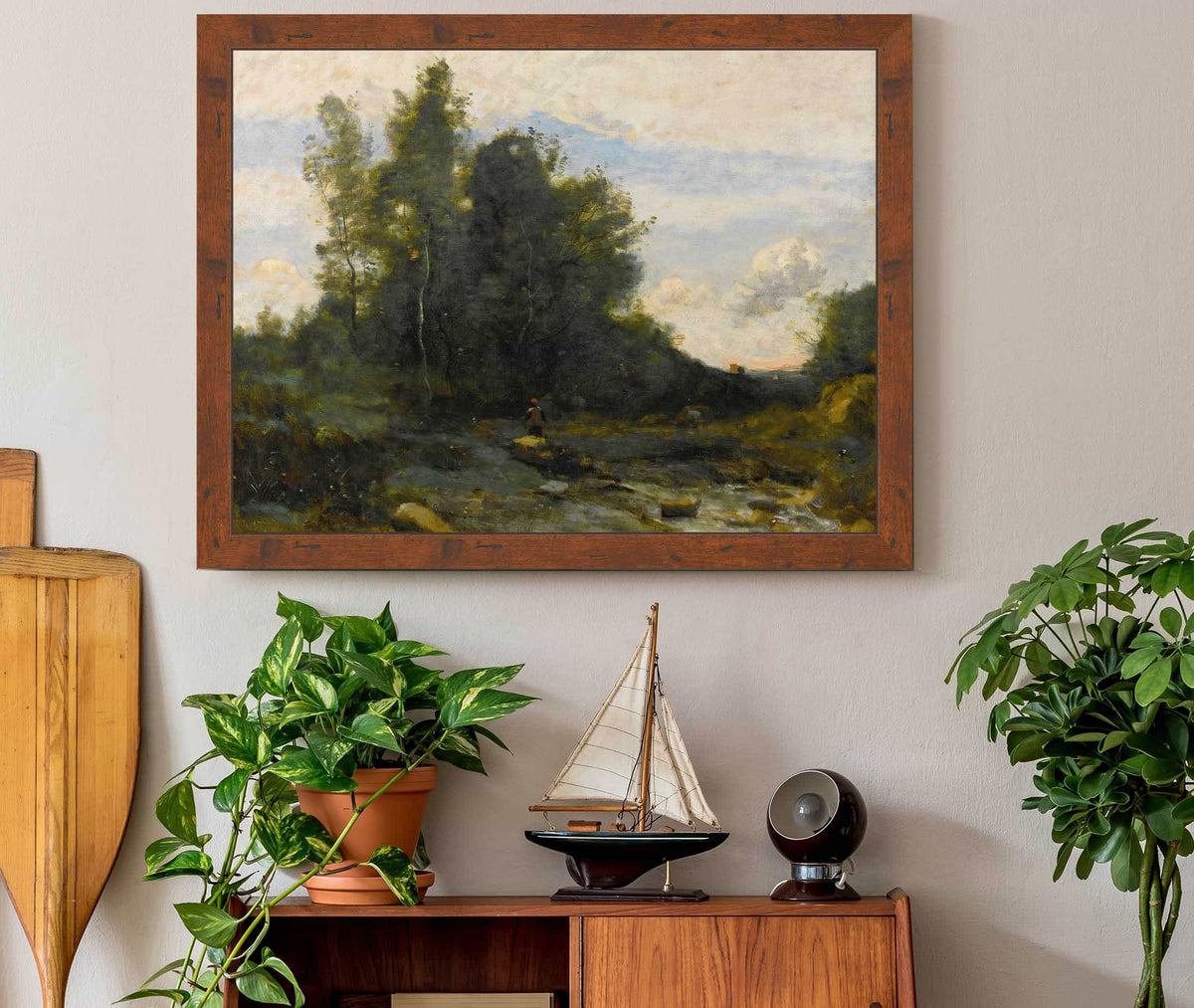 Le Torrent Pierreux Crepuscule by Jean Baptiste Camille Corot