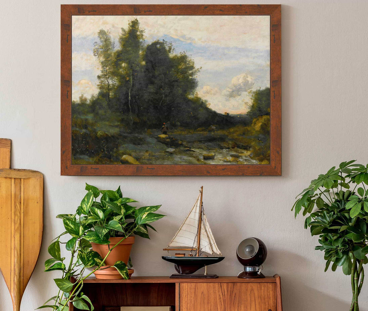 Le Torrent Pierreux Crepuscule by Jean Baptiste Camille Corot