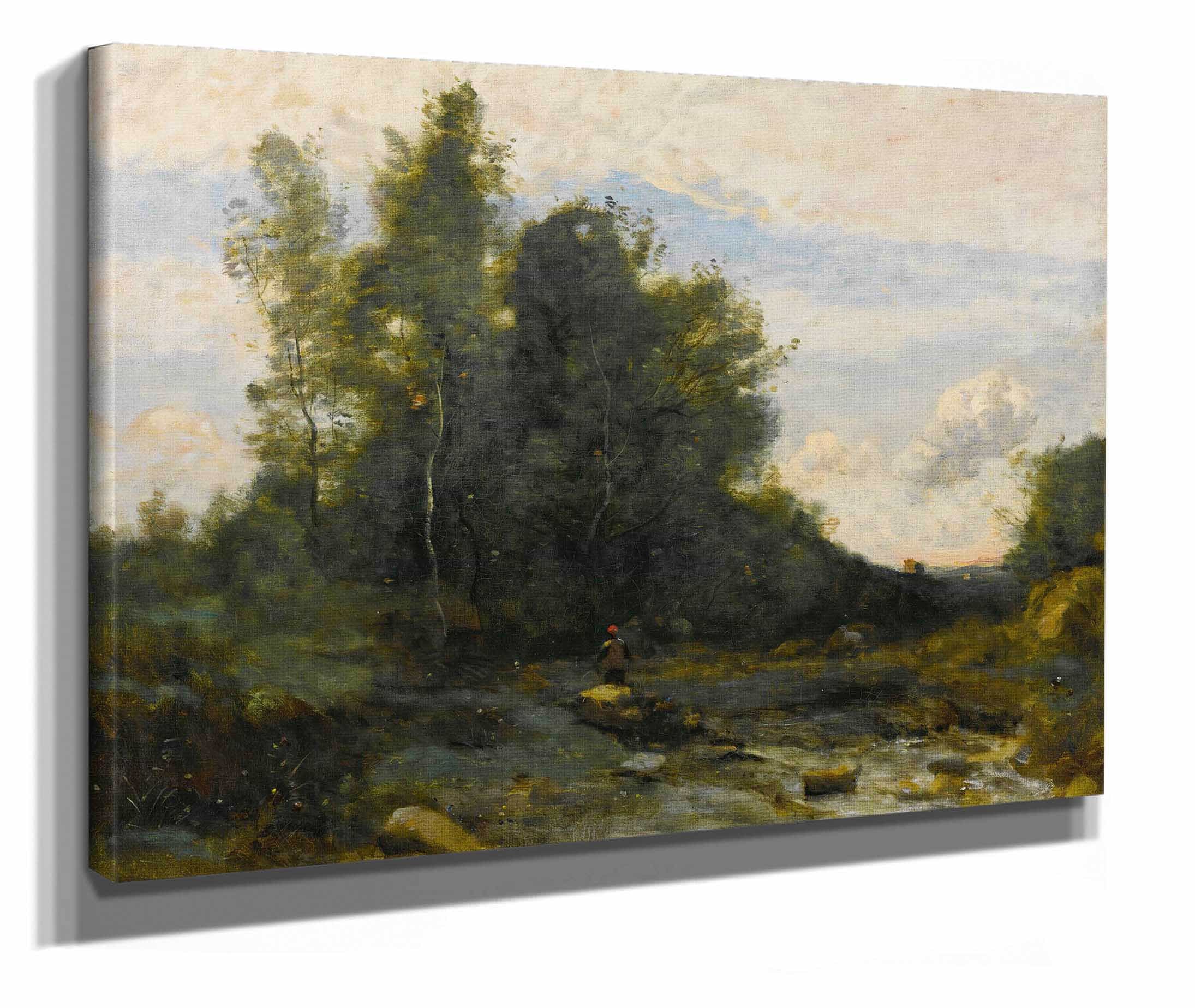 Le Torrent Pierreux Crepuscule by Jean Baptiste Camille Corot