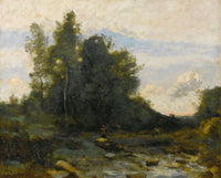 Le Torrent Pierreux Crepuscule by Jean Baptiste Camille Corot