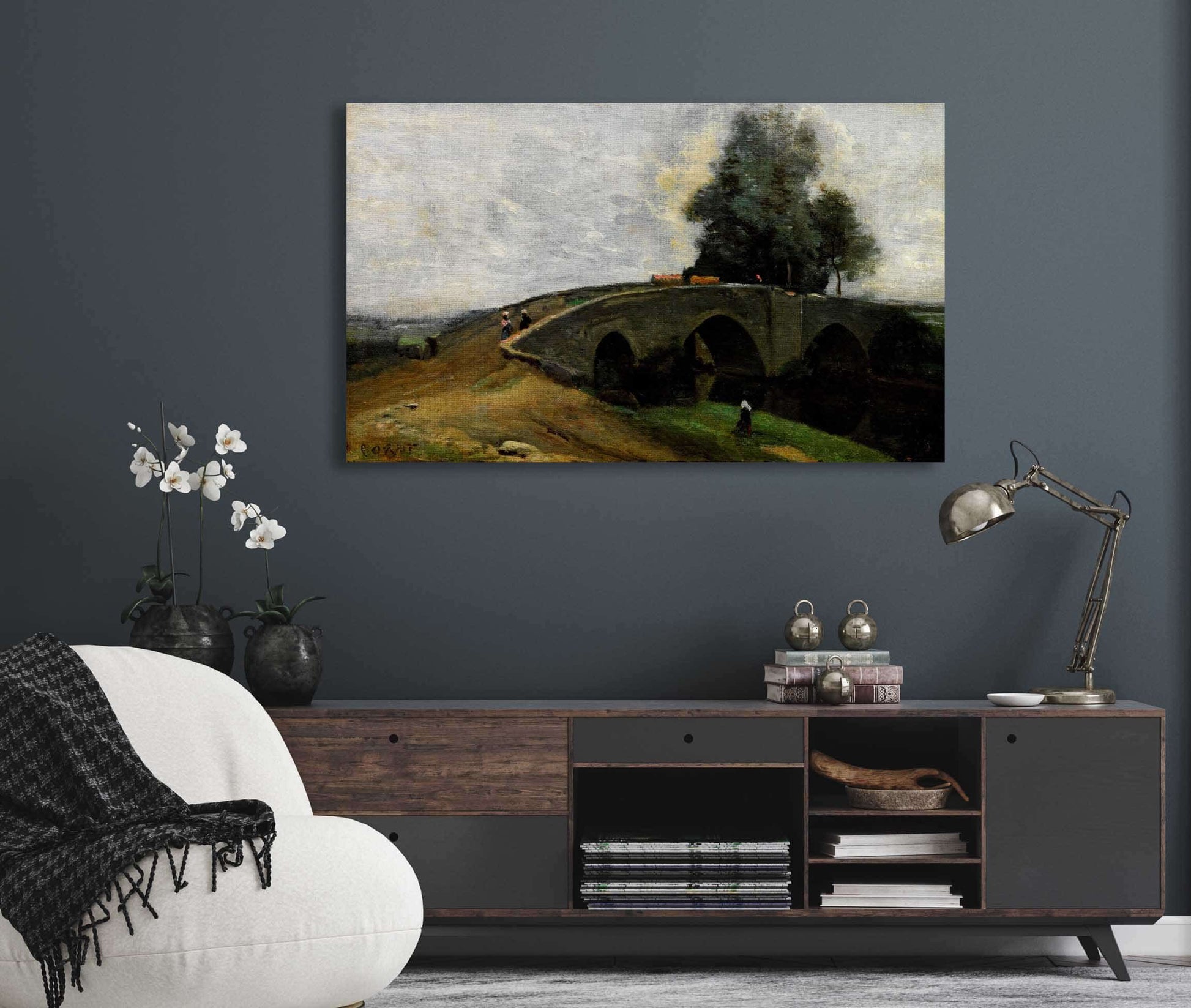 Le Vieux Pont by Jean Baptiste Camille Corot