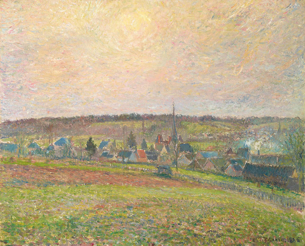 Le Village Deragny The Village Of Eragny by Camille Pissarro
