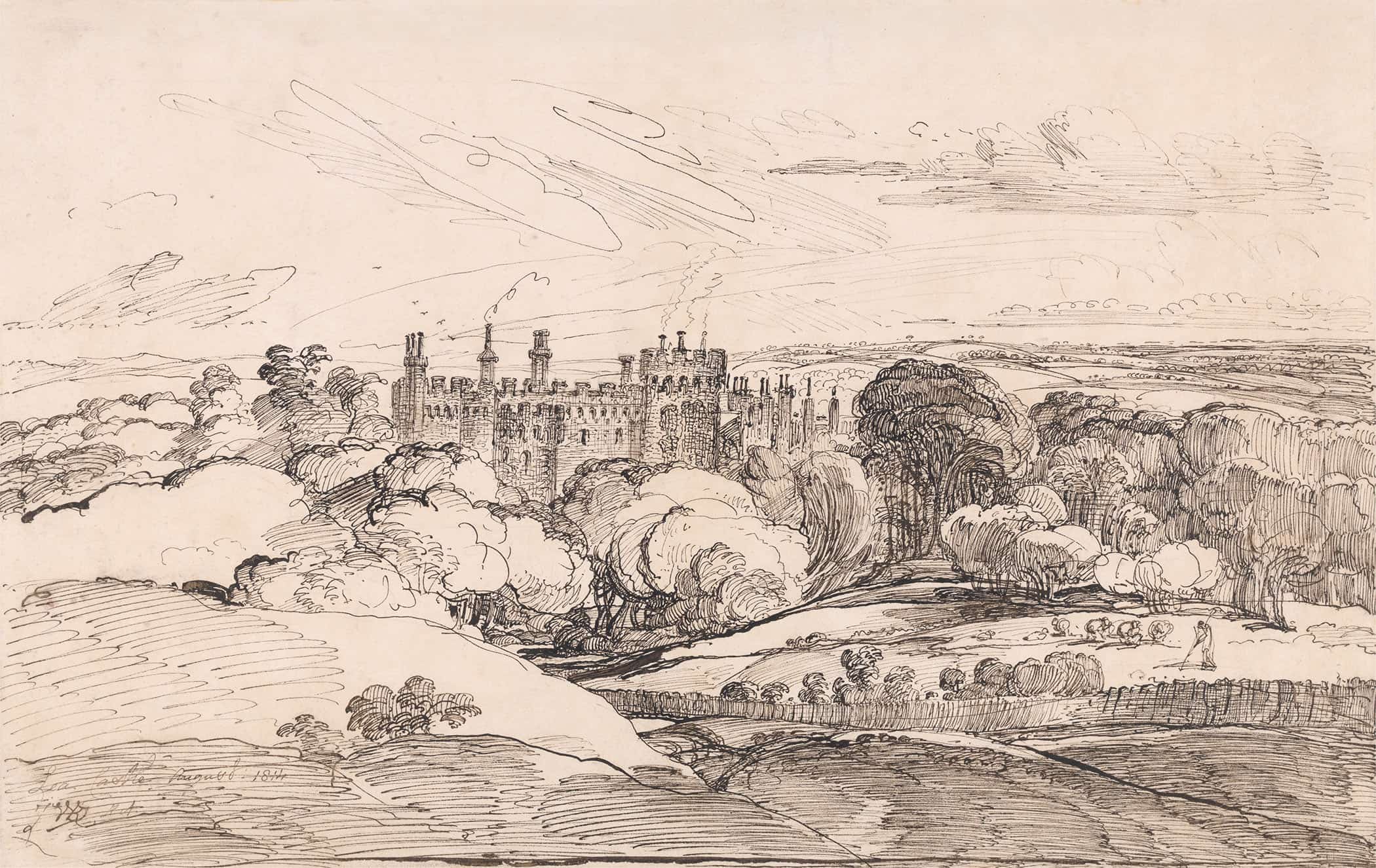 Lea Castle From Above The Woods by James Ward