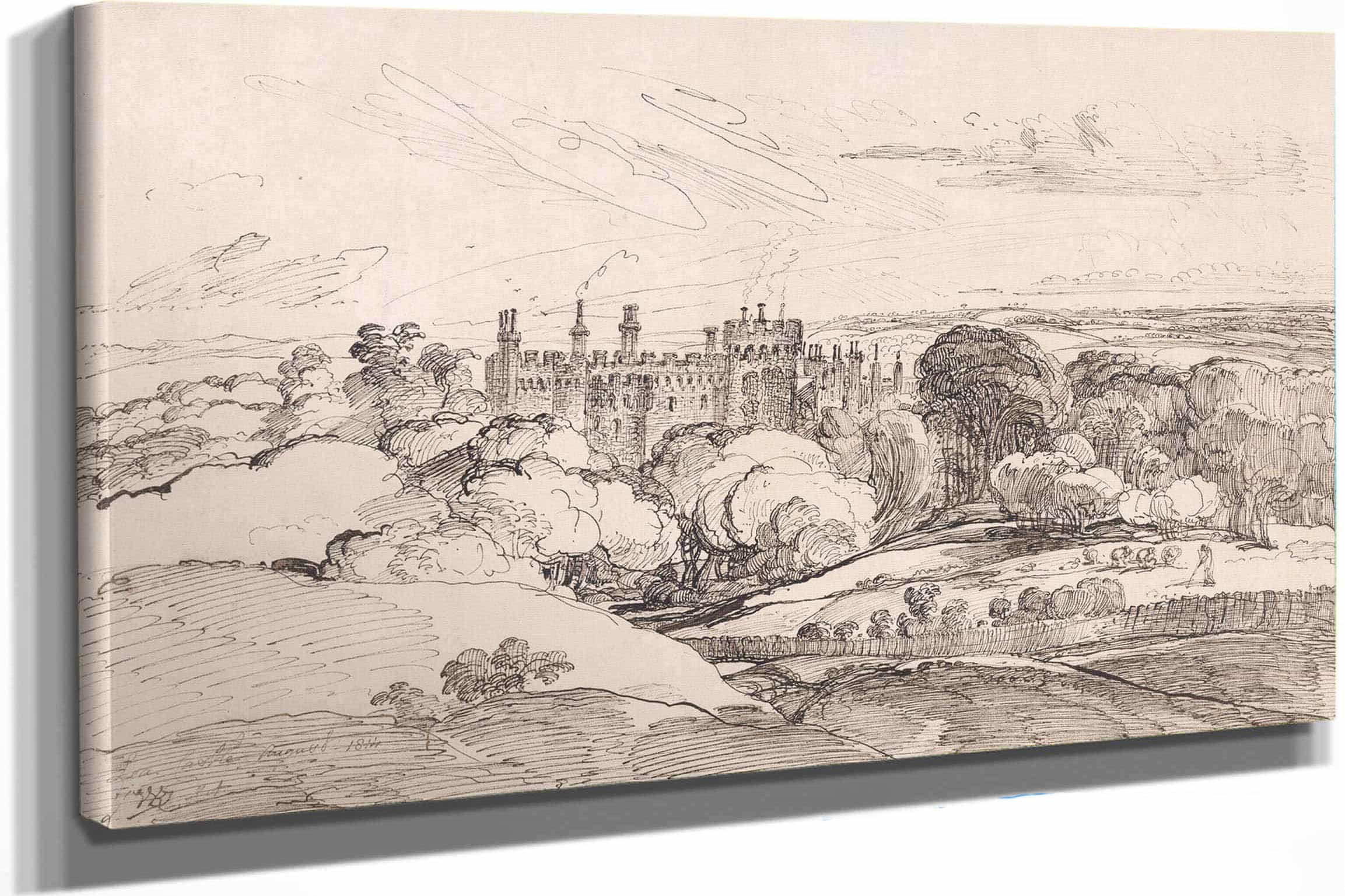 Lea Castle From Above The Woods by James Ward