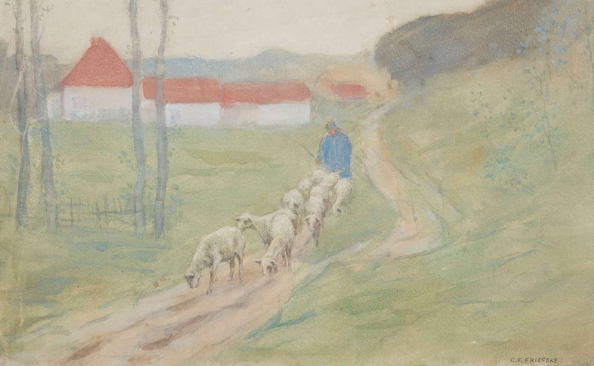 Leading The Sheep by Frederick Carl Frieseke