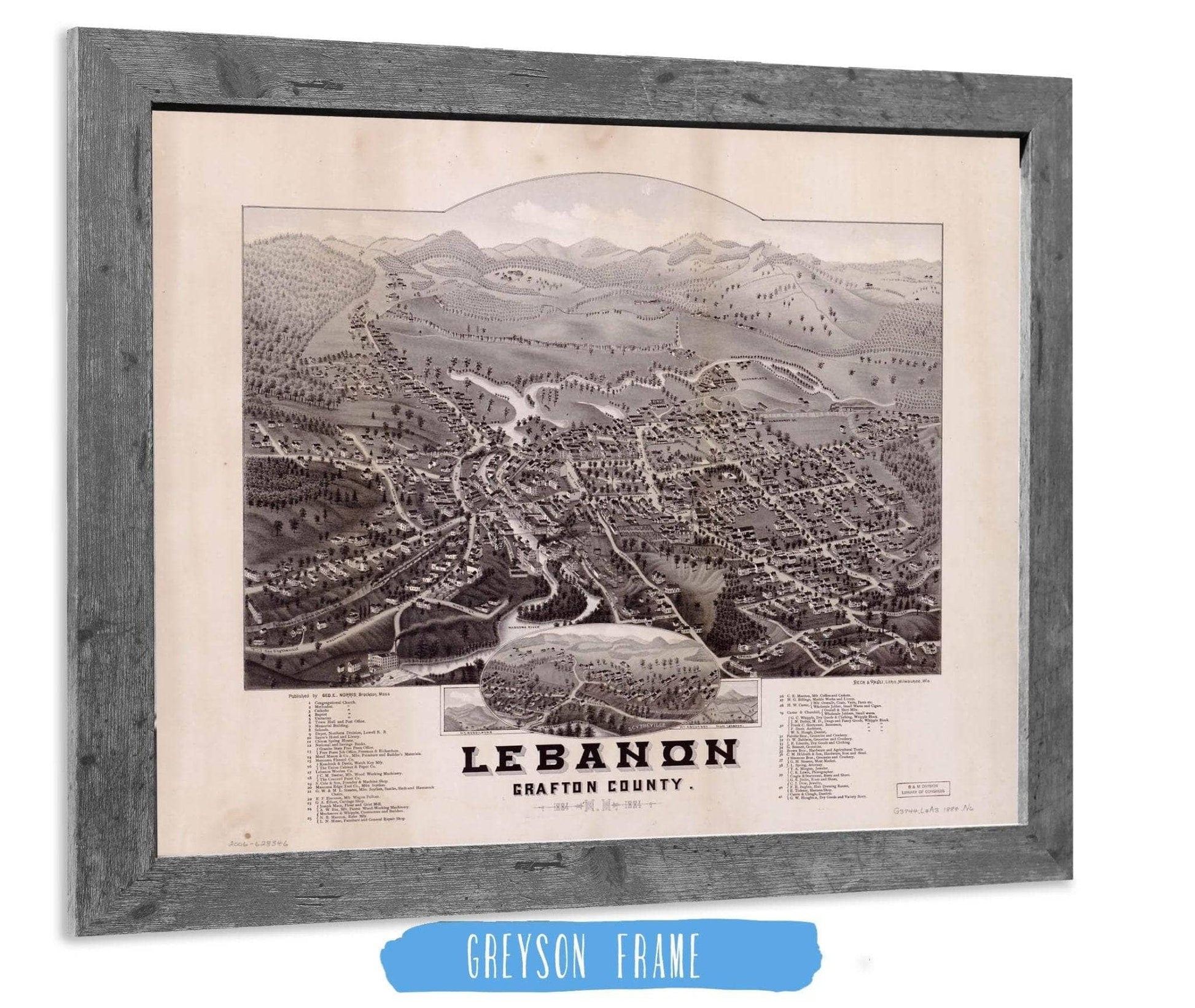Lebanon Grafton County Nh 1884 State of New Hampshire