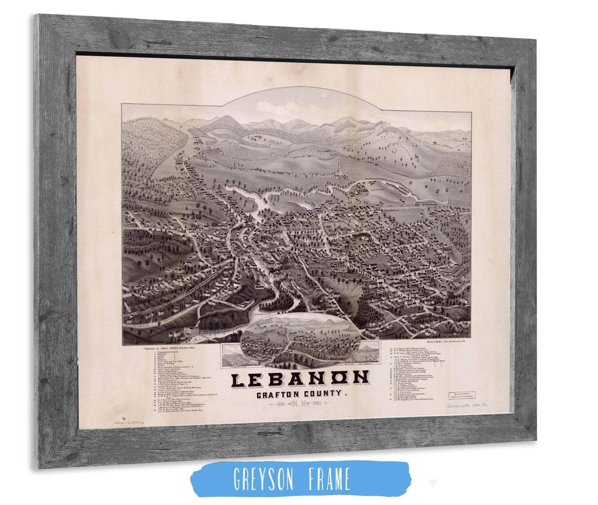Lebanon Grafton County Nh 1884 State of New Hampshire