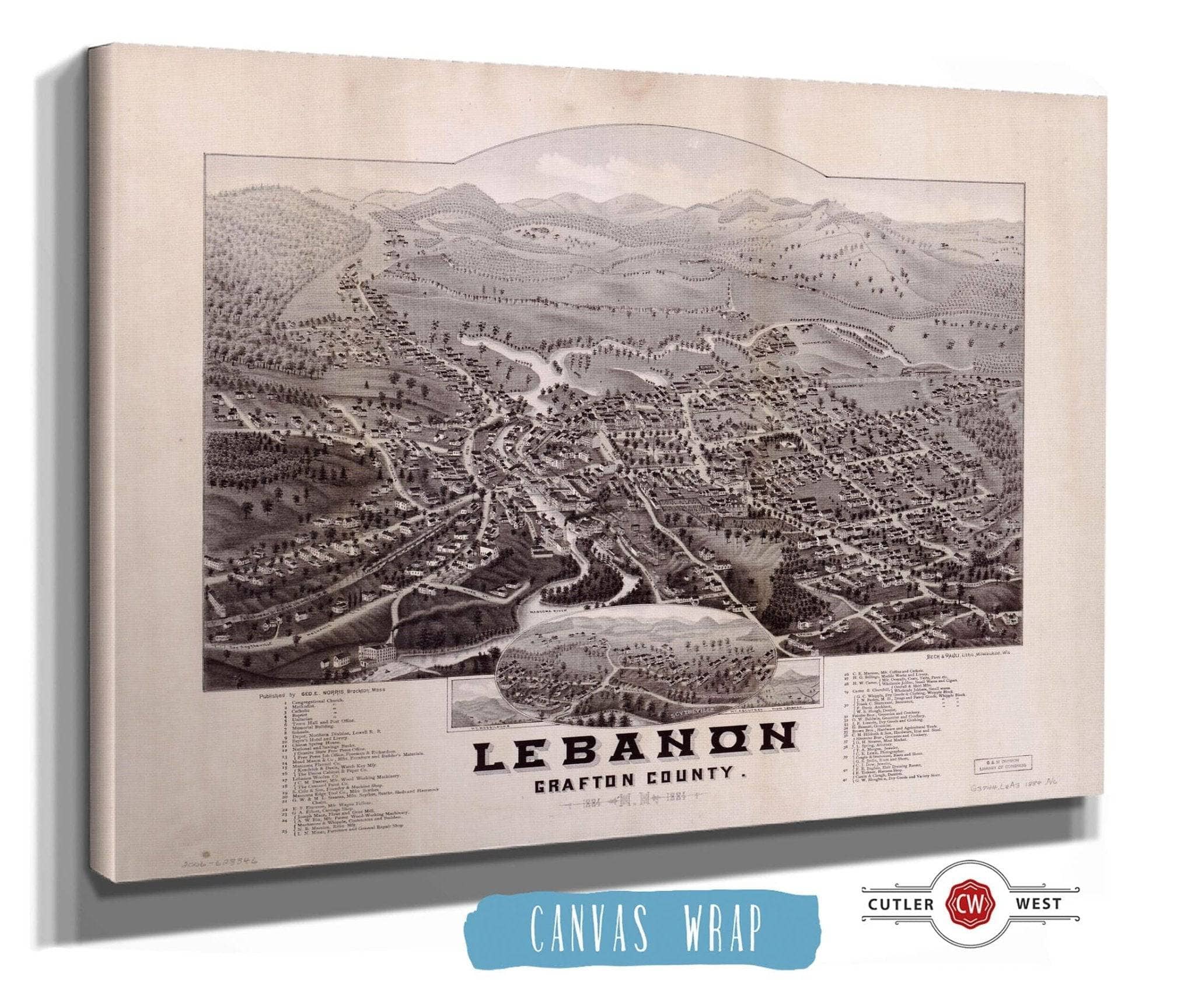 Lebanon Grafton County Nh 1884 State of New Hampshire