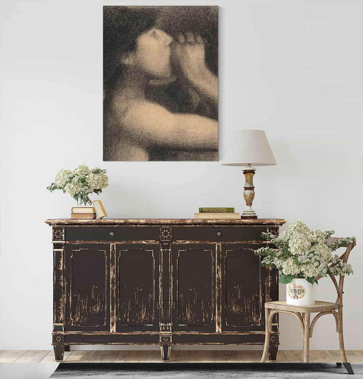 Lecho Echo Study For Une Baignade Asnieres Bathers At Asnieres   by Georges Seurat