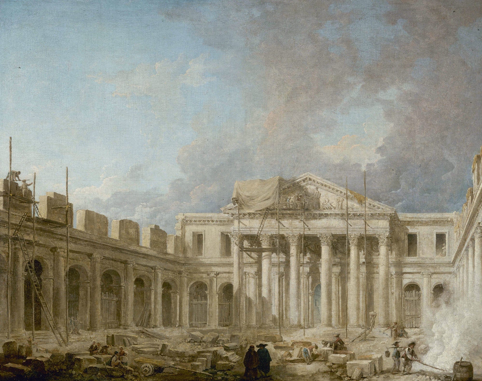 Lecole De Chirurgie En Construction by Hubert Robert