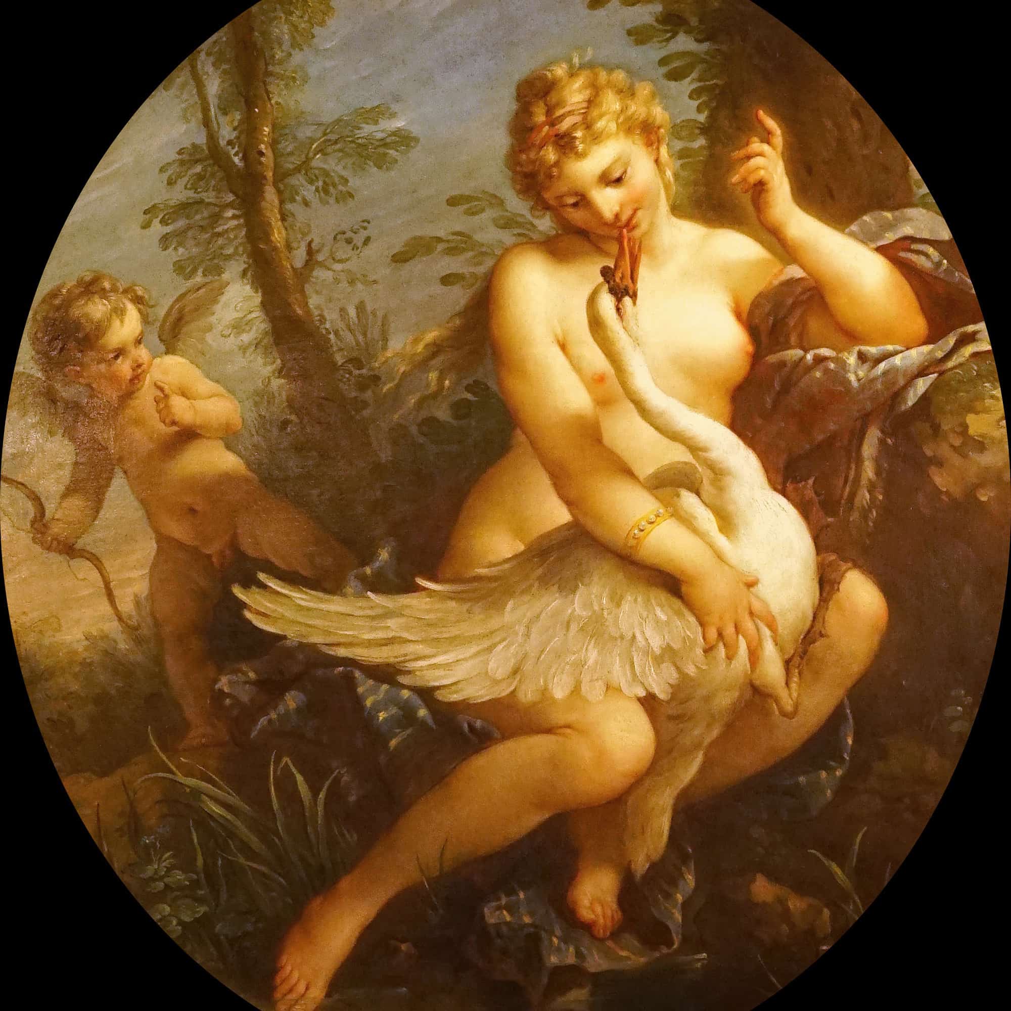 Leda Et Le Cygne by Charles Joseph Natoire