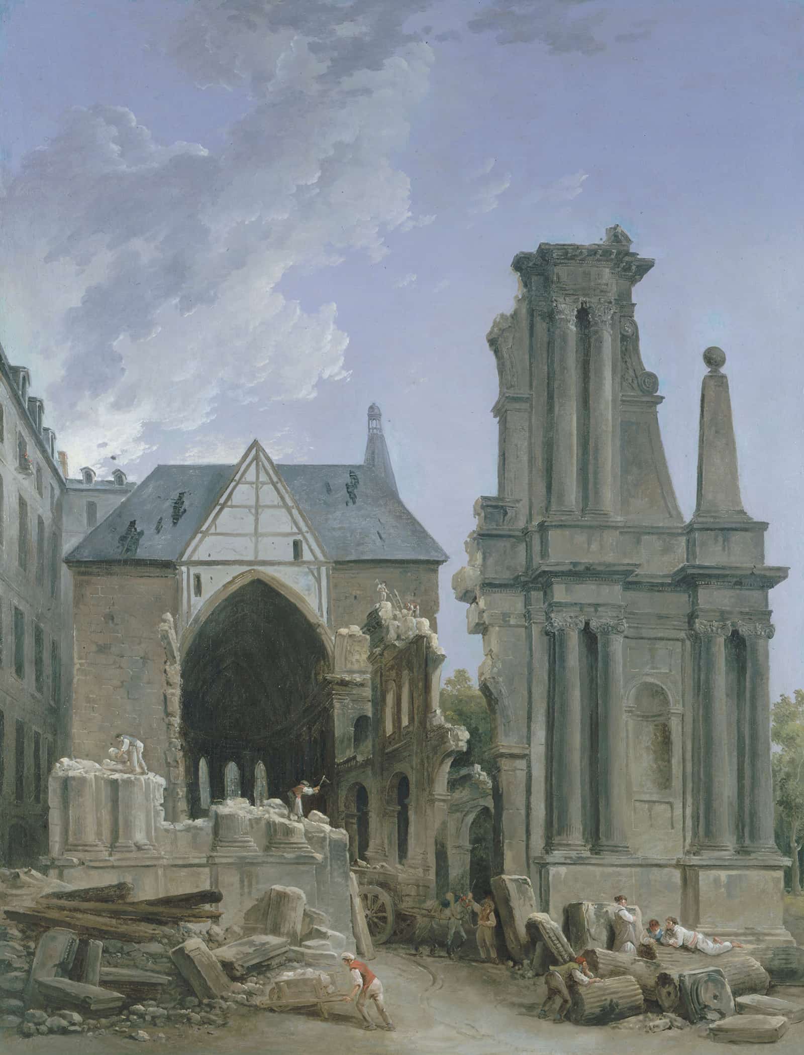 Leglise Des Feuillants En Demolition by Hubert Robert