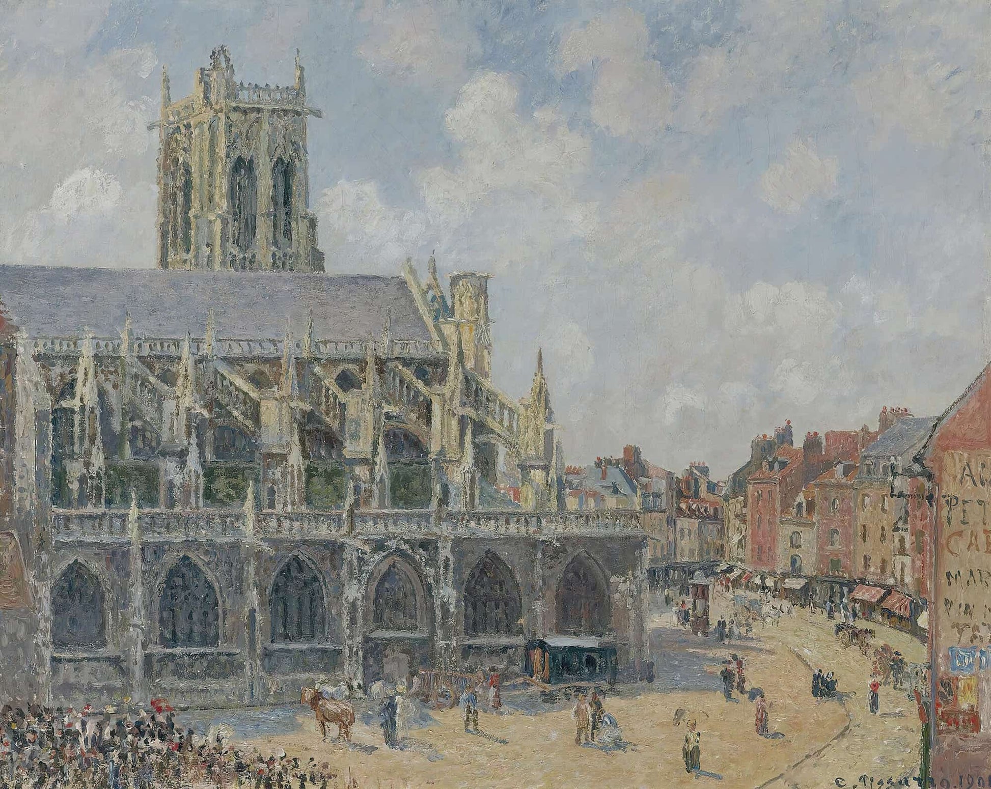 Leglise Saint Jacques A Dieppe Matin Soleil by Camille Pissarro