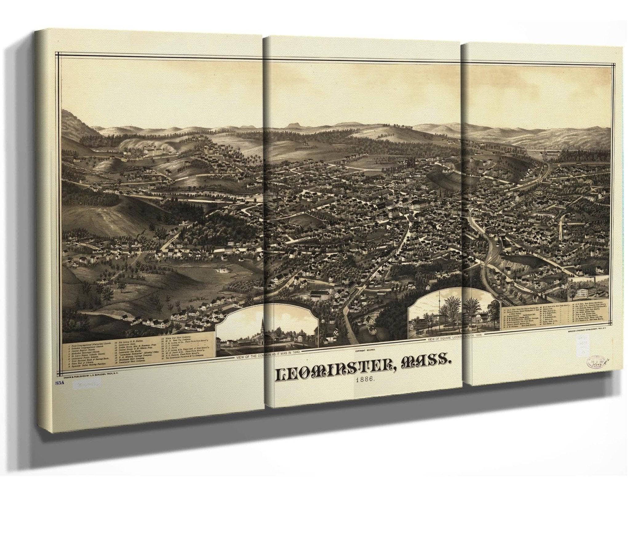 Leominster Mass 1886  State Of Massachusetts
