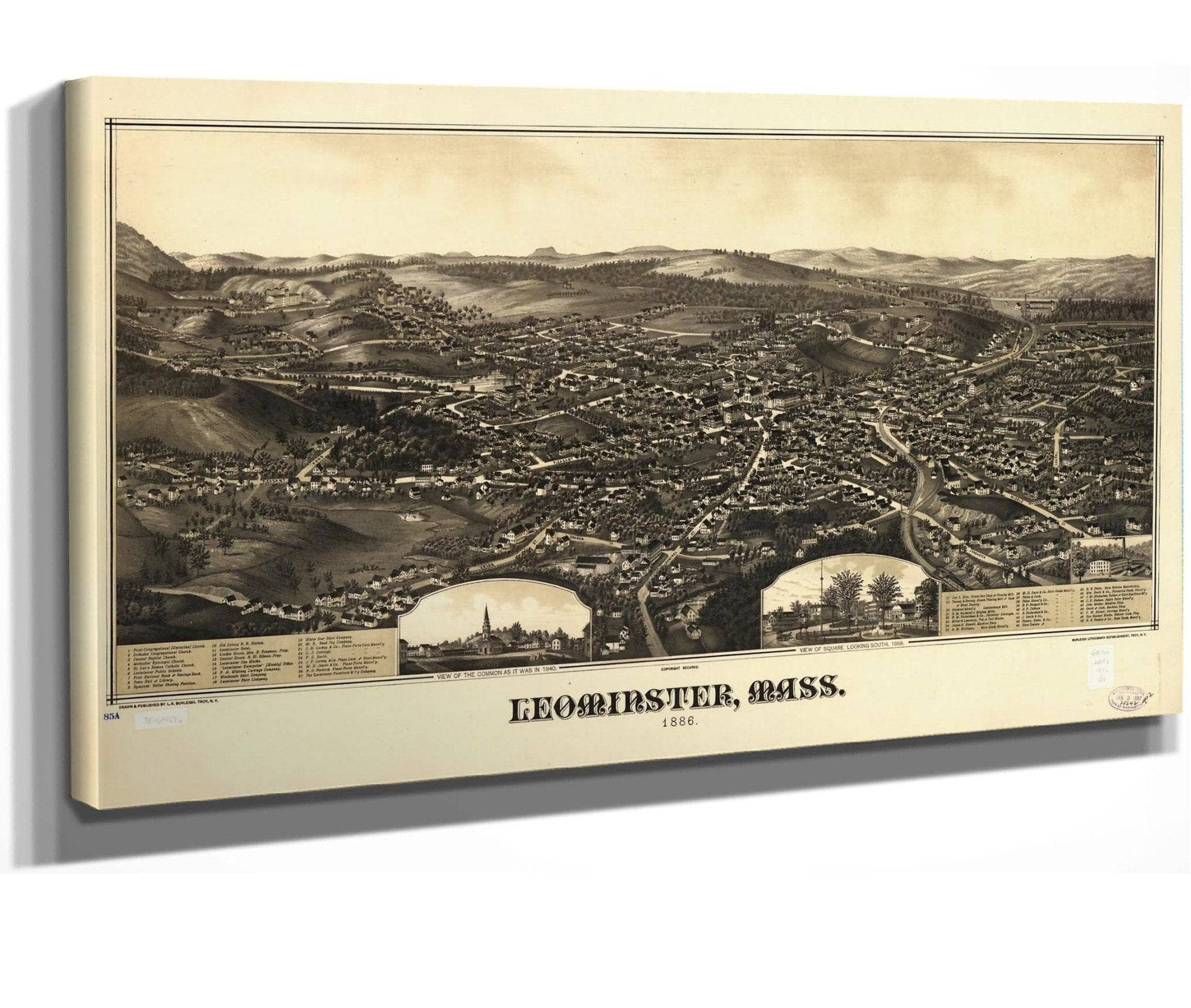 Leominster Mass 1886  State Of Massachusetts