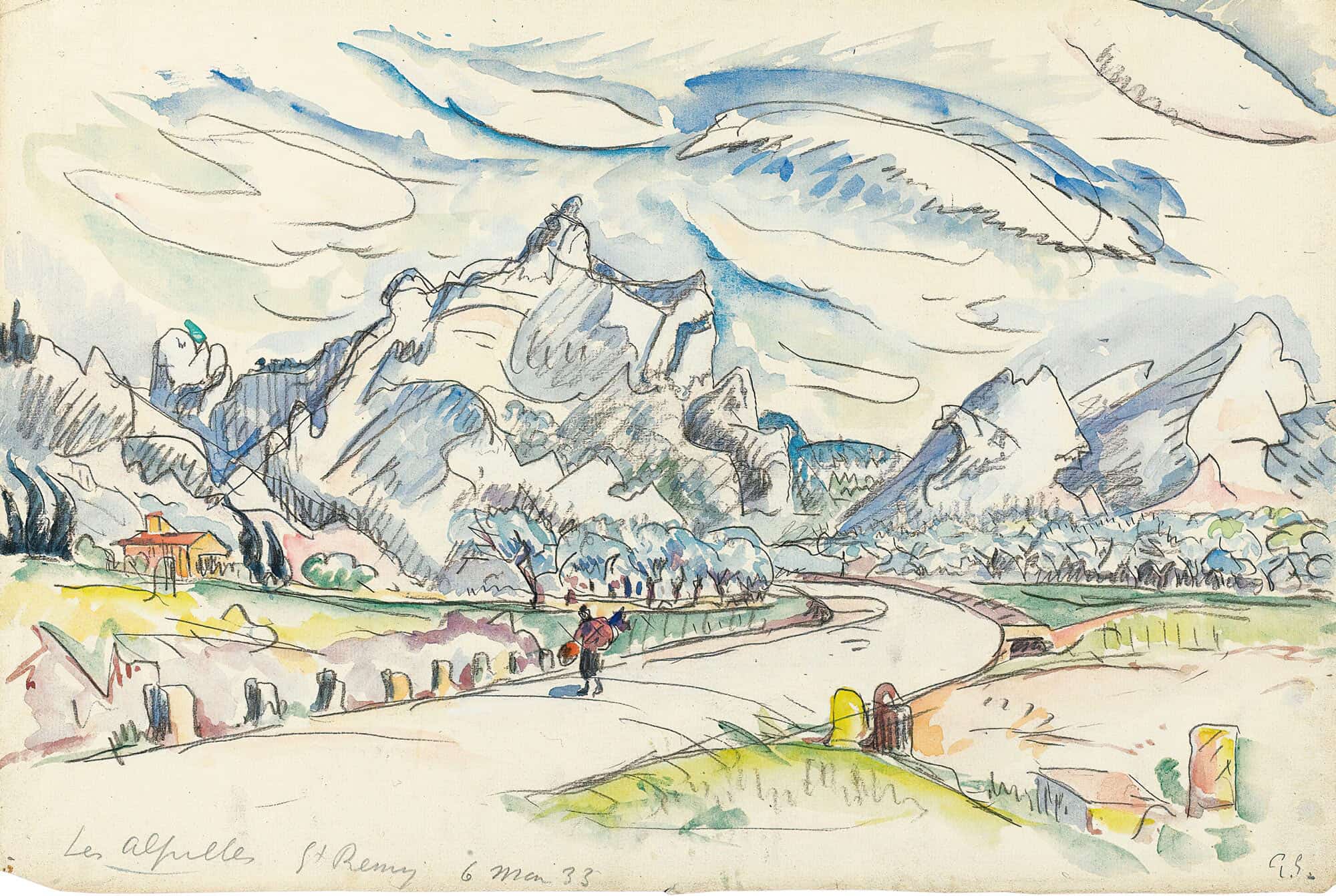 Les Alpilles Vue Depuis Saint Remy De Provence by Paul Signac