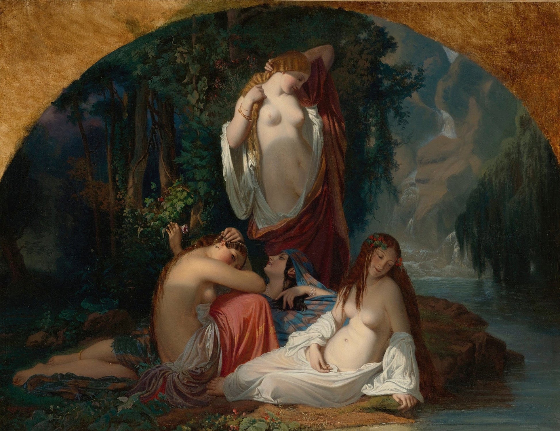 Les Baigneuses Les Filles De La Source by Henri Lehmann