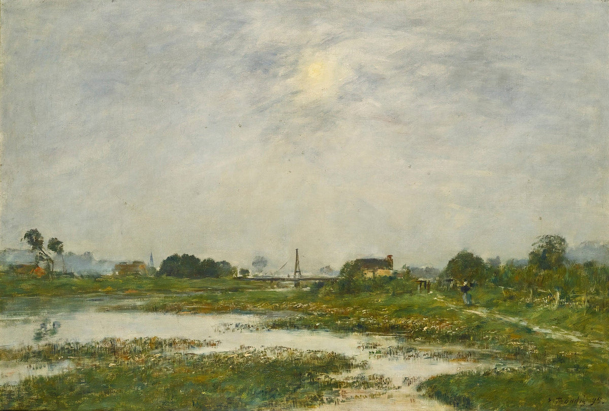 Les Bords De La Touques Pendant Les Grandes Marees by Eugene Boudin