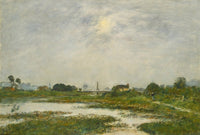 Les Bords De La Touques Pendant Les Grandes Marees by Eugene Boudin