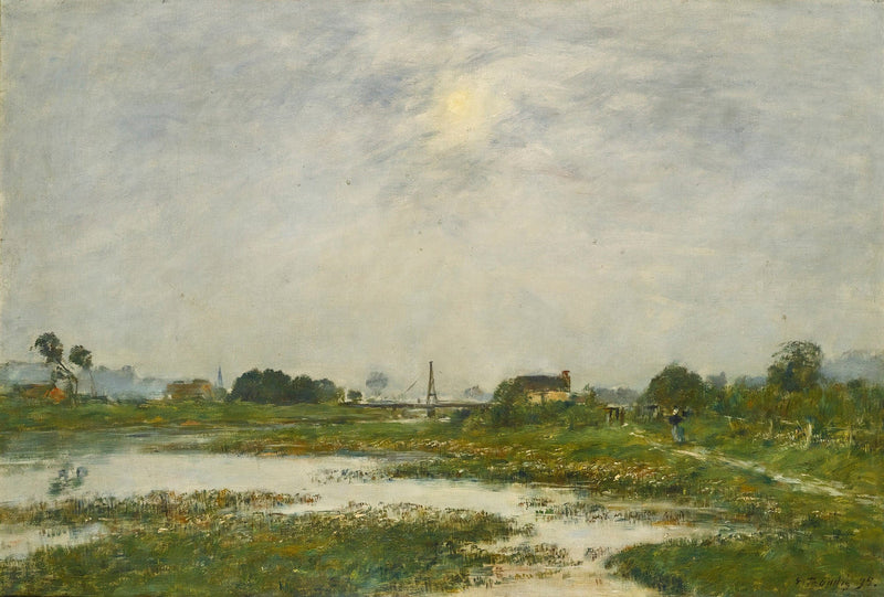 Les Bords De La Touques Pendant Les Grandes Marees by Eugene Boudin