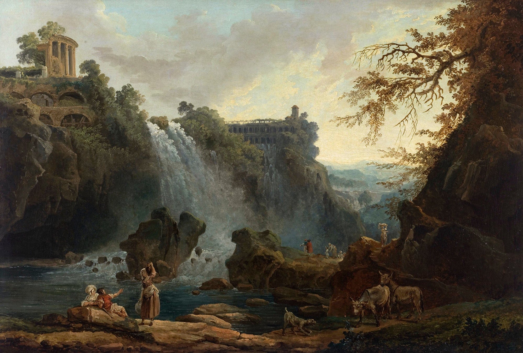 Les Cascatelles De Tivoli by Hubert Robert