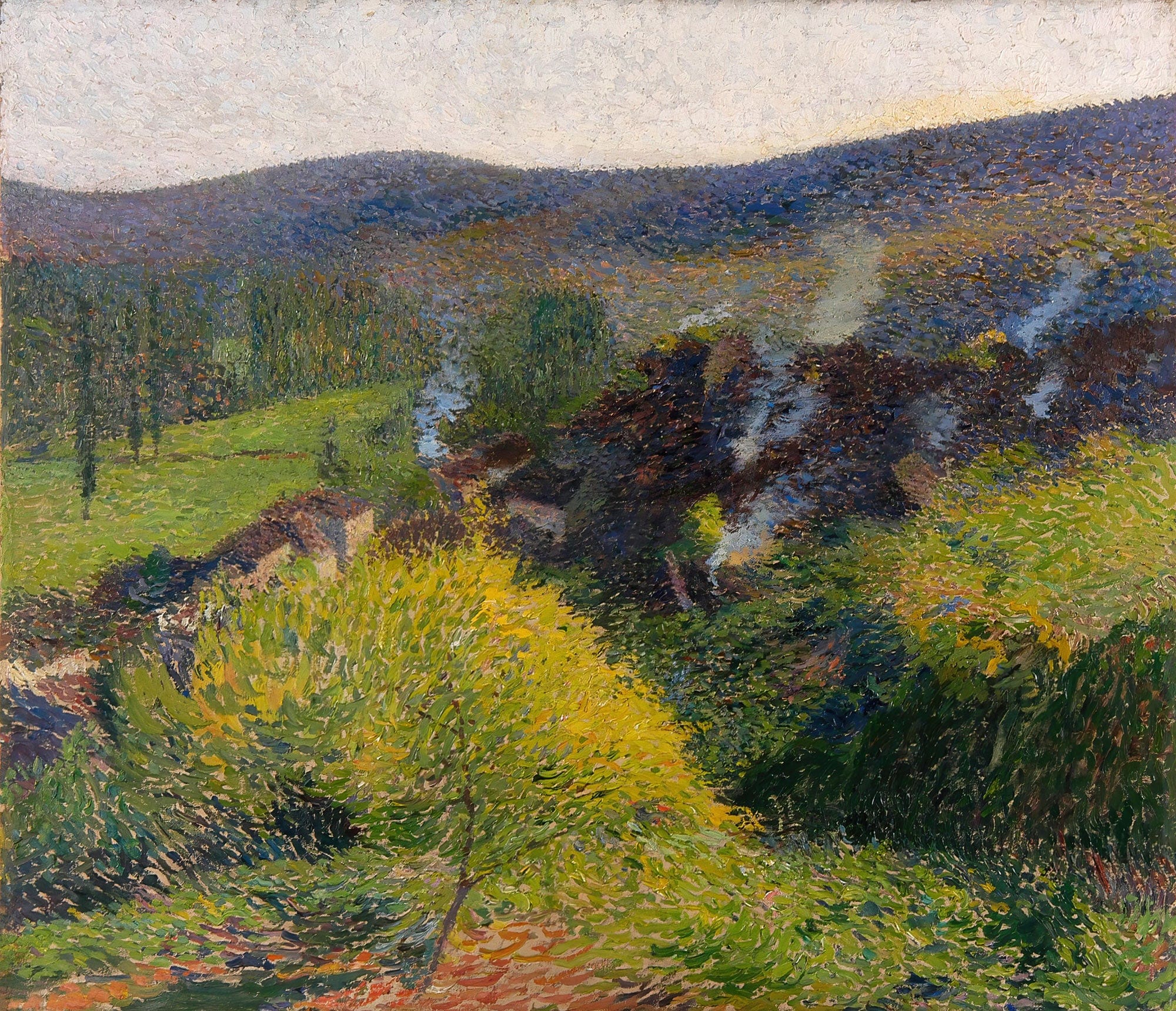Les Chaumieres Au Soir by Henri Martin