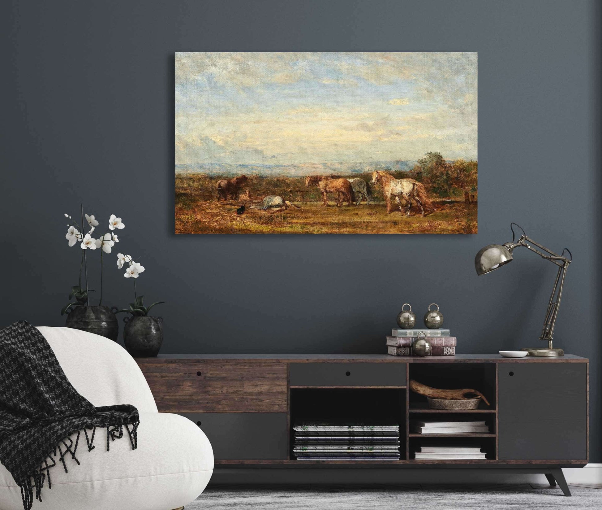 Les Chevaux Camarguais by Felix Ziem