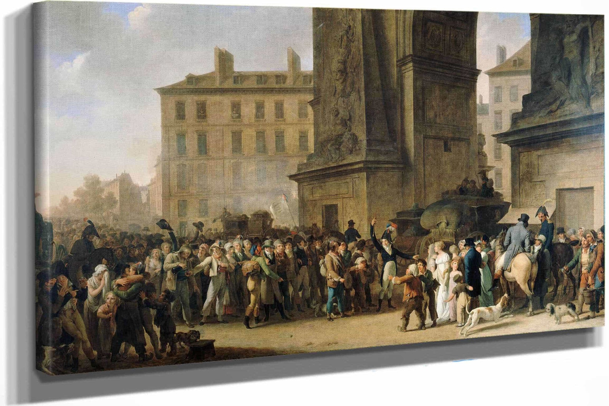 Les Conscrits De Defilant Devant La Porte Saint Denis by Louis Leopold Boilly