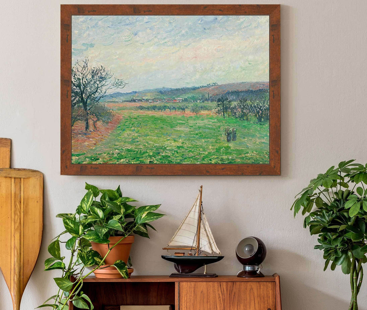 Les Coteaux De Gisors Temps Gris by Camille Pissarro