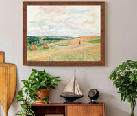 Les Coteaux De Thierceville Meules Berger Et Troupeau by Camille Pissarro