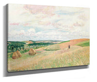 Les Coteaux De Thierceville Meules Berger Et Troupeau by Camille Pissarro