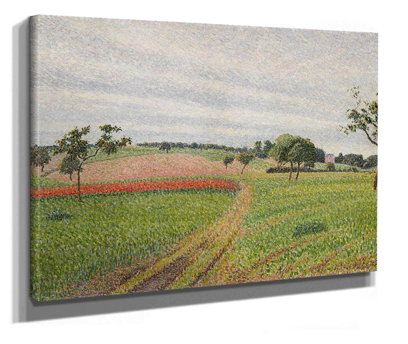 Les Coteaux De Thierceville Temps Gris by Camille Pissarro