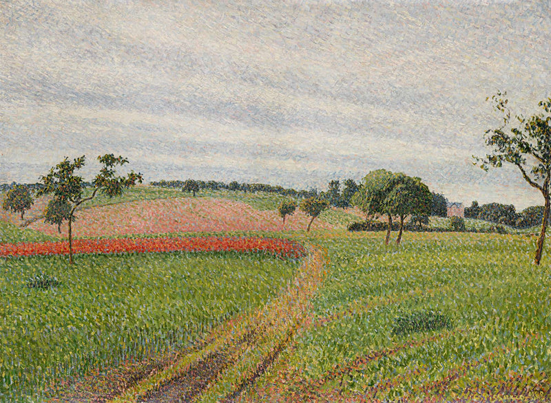Les Coteaux De Thierceville Temps Gris by Camille Pissarro