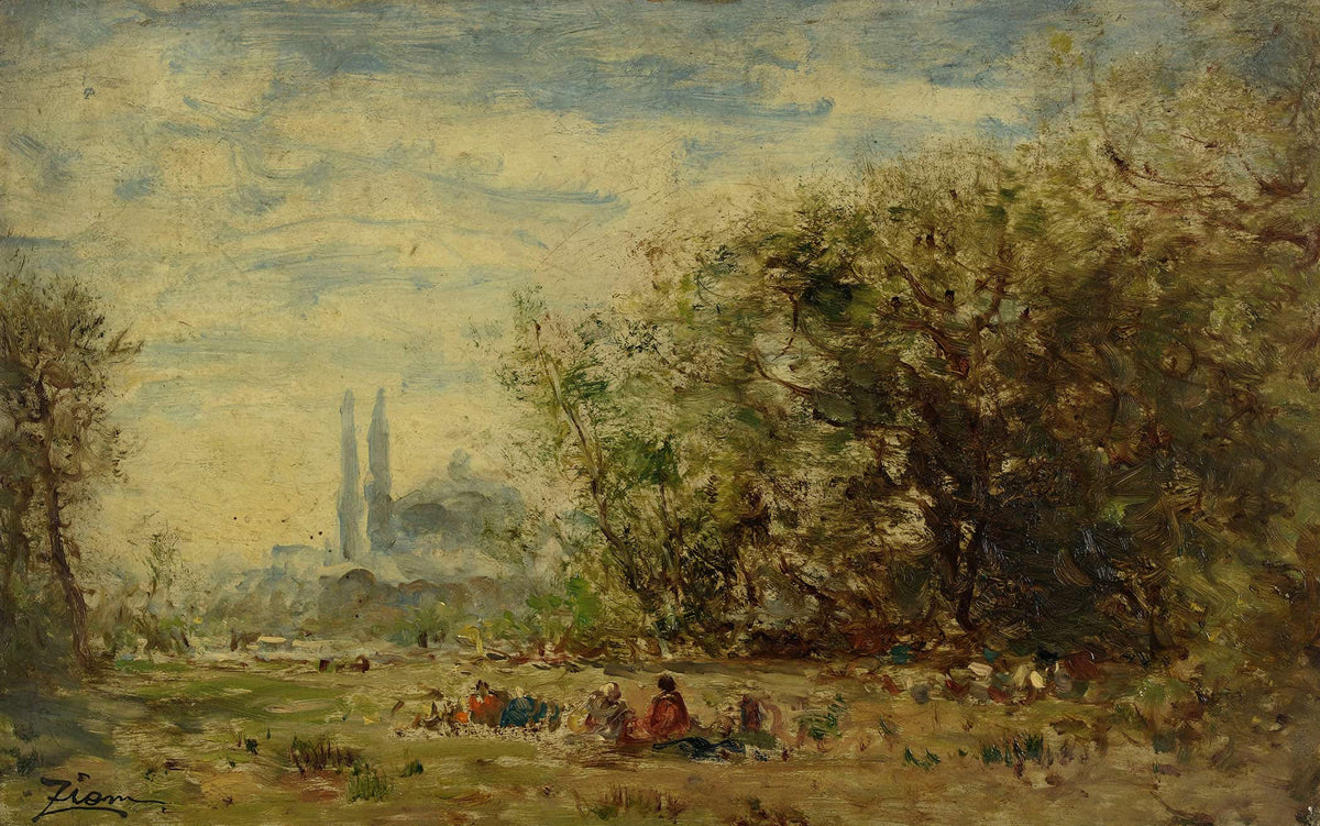 Les Eaux Douces Dasie Environs De Constantinople by Felix Ziem