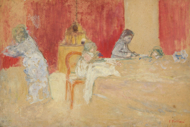 Les Enfants Roussel A Table by Edouard Vuillard