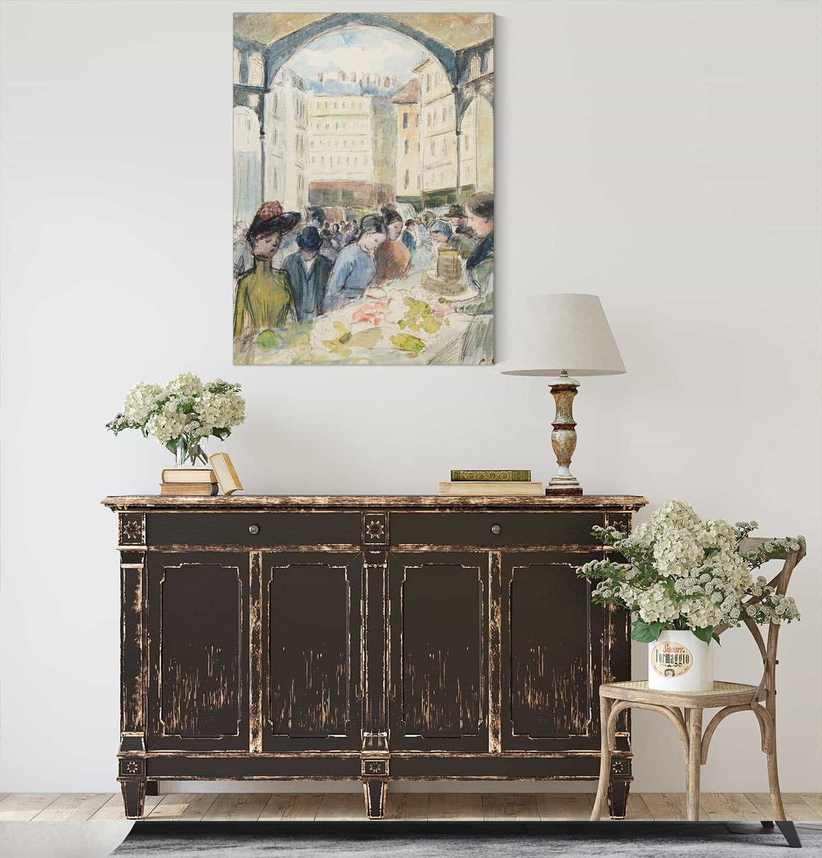 Les Halles Centrales Le Marche Aux Legumes by Camille Pissarro