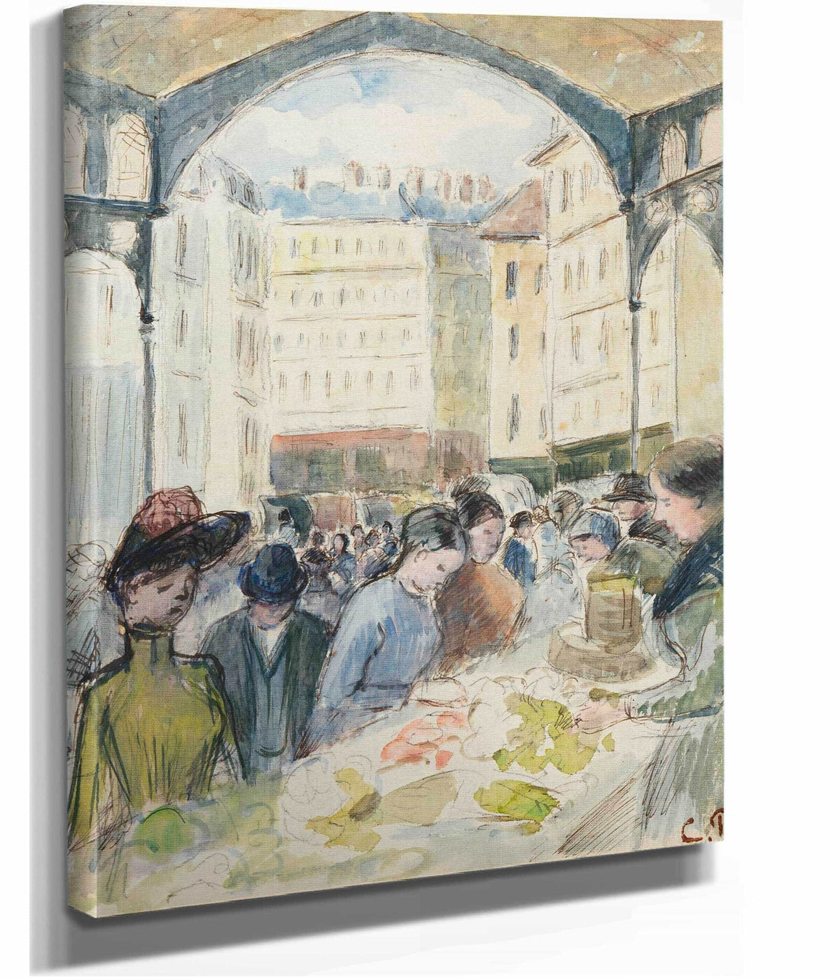 Les Halles Centrales Le Marche Aux Legumes by Camille Pissarro