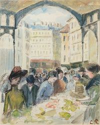 Les Halles Centrales Le Marche Aux Legumes by Camille Pissarro
